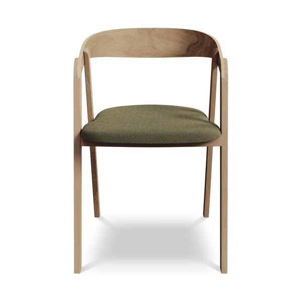 Зелен трапезен стол от масивна дървесина Erika – Makamii-image-1