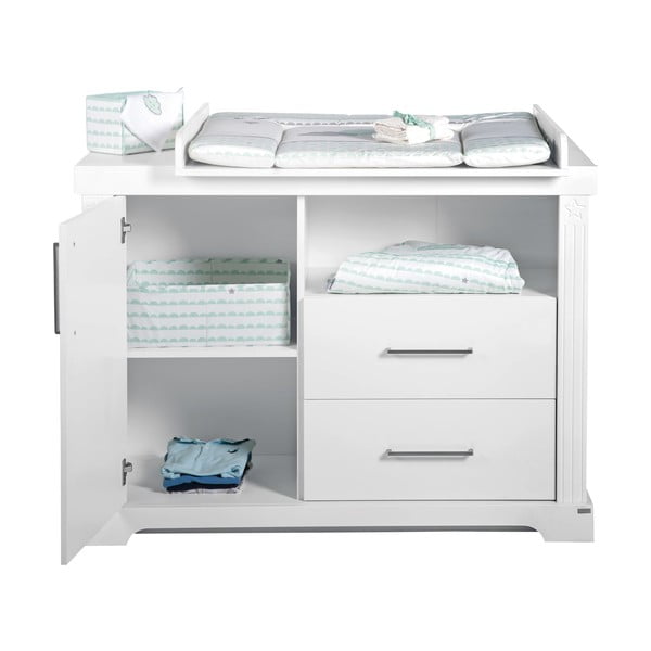 Бял нисък скрин с маса за преповиване 120x98 cm Maxi - Roba-image-2