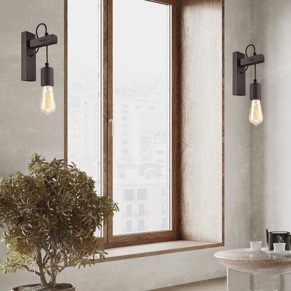 Черна стенна лампа Leon - LAMKUR-image-3