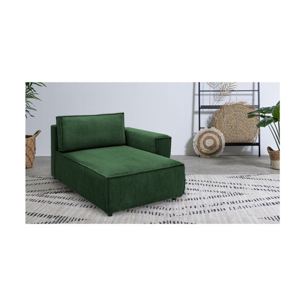Зелен модул за диван от велур, десен ъгъл Nihad modular – Bobochic Paris-image-1
