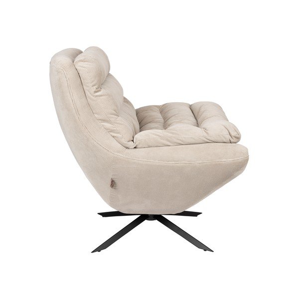 Кресло от бяло кадифе Vince - Dutchbone-image-3