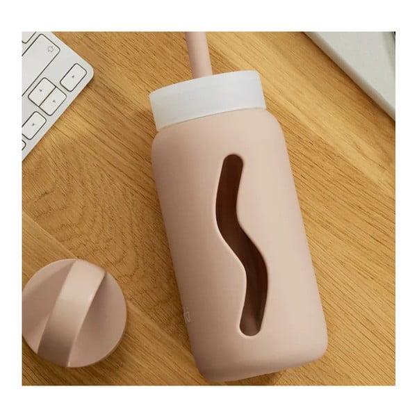 Силиконова сламка с четка за почистване и капак Tropical Papaya – Muuki-image-1