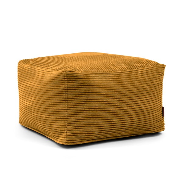 Пуф от рипсено кадифе в цвят горчица Softbox MooG – SLOWDOWN