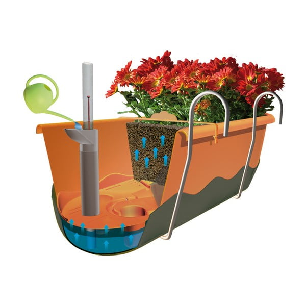 Зелена самонапояваща се саксия Mareta, дължина 80 cm - Plastia-image-3