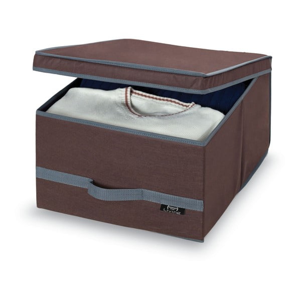 Кафява кутия за съхранение Living, 50 x 38 cm Classic - Domopak
