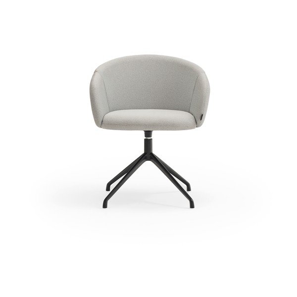 Светлосив тапициран трапезен стол с подлакътници Add – Teulat-image-1