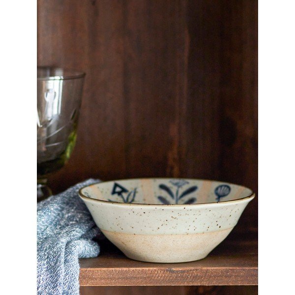  Глинена купичка в светлосиньо и кремаво  500 ml Leonie – Bloomingville-image-1