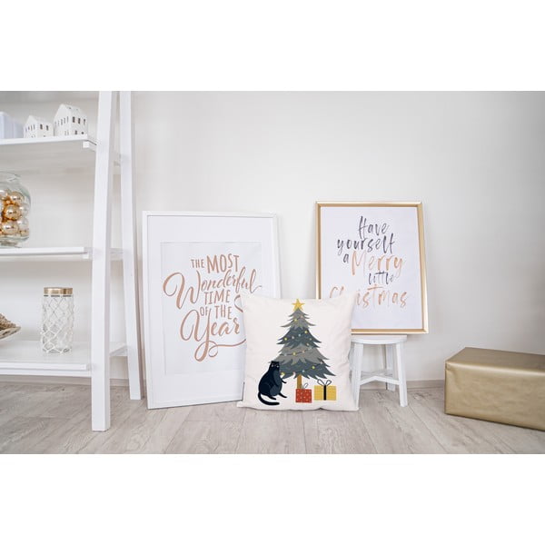 Декоративна възглавница с коледен мотив 45x45 cm Crazy Cat Xmas – Butter Kings-image-2