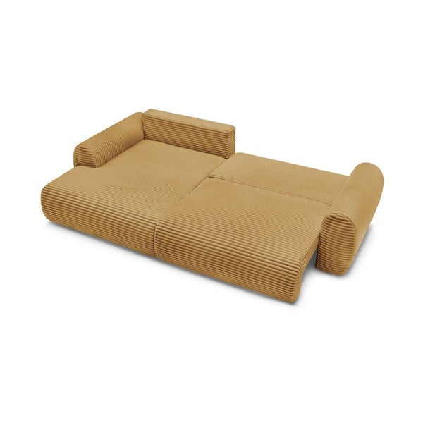 Разтегателен ъглов диван от рипсено кадифе в цвят горчица (ляв ъгъл) Lucien – Bobochic Paris-image-4