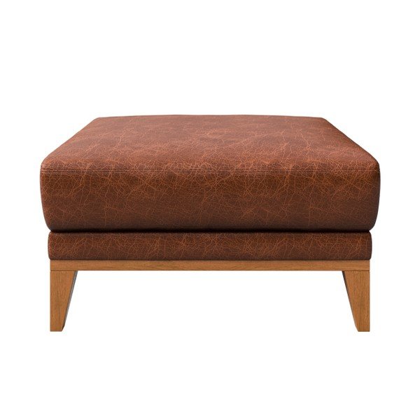 Коняк кафяв кожен отоман Musso - MESONICA-image-2