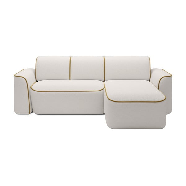 Жълт кремав ъглов диван от букле (десен ъгъл) Ume – ELTAP