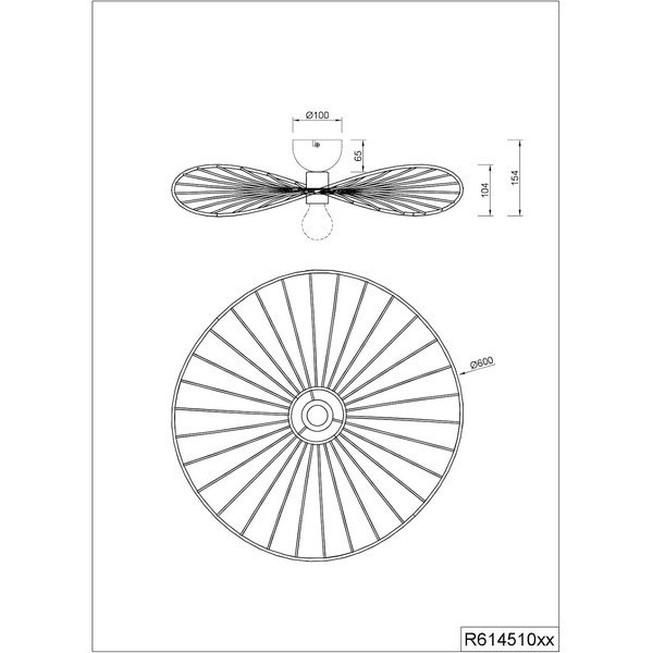 Бяла лампа за таван ø 60 cm Chapeau - Reality-image-4