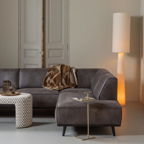 Бежова подова лампа с текстилен абажур (височина 187 cm) Loft – WOOOD-image-1