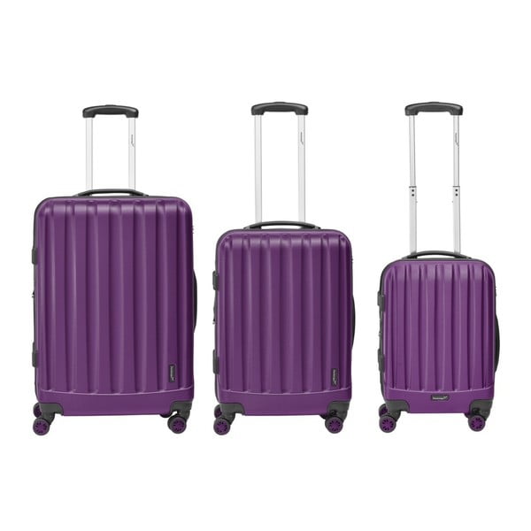 Sada 3 fialových cestovních kufrů Packenger Koffer
