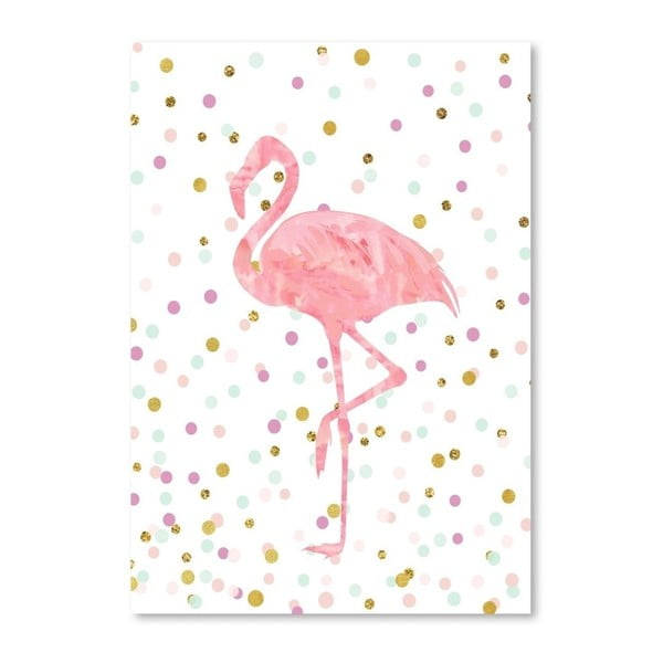 Plakát Americanflat Flamingo on Confetti, 30 x 42 cm