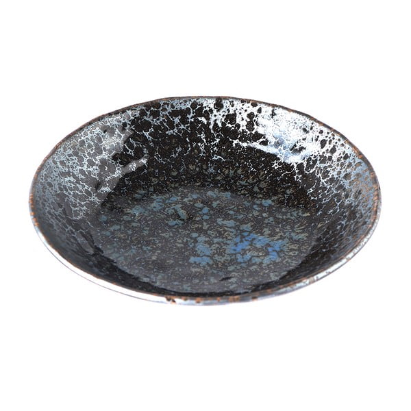 Дълбока чиния от черна и сива керамика Pearl, ø 24 cm Black Pearl - MIJ