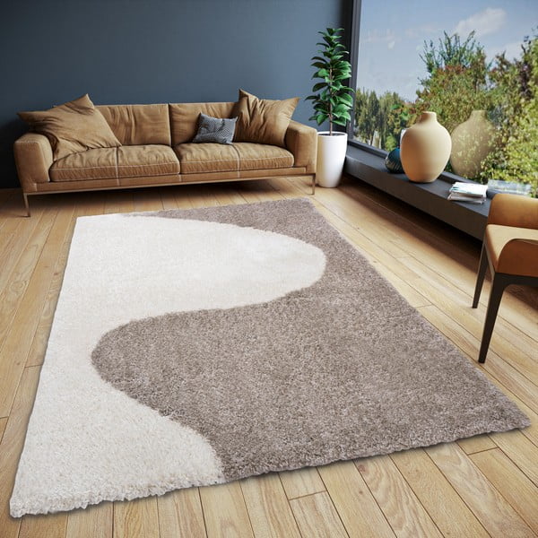 Бежов и кремав килим 120x170 cm - Elle Decoration-image-1