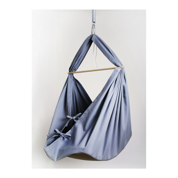 Malá šedá kolébka z bavlny se zavěšením do stropu Hojdavak Baby, 0 - 9 měsíců-image-1