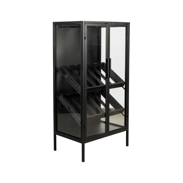 Черна стойка за вино от елхово дърво за 10 бутилки, 52x103 cm Rob - White Label-image-2