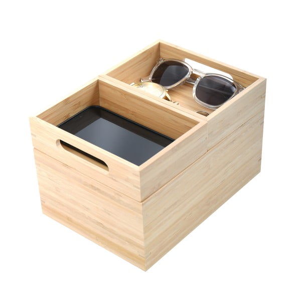 Бамбуков органайзер за козметика в естествен цвят Isalys – MSV-image-1