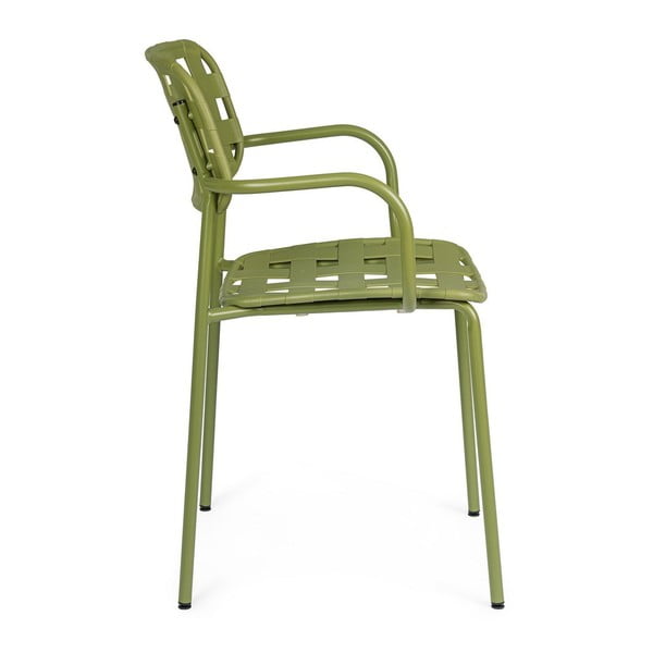 Зелени градински столове в комплект от 4 бр. метални Clover   – Bizzotto-image-2