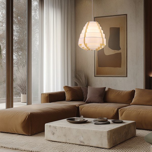 Бяло висящо осветително тяло Nagoja – Candellux Lighting-image-1