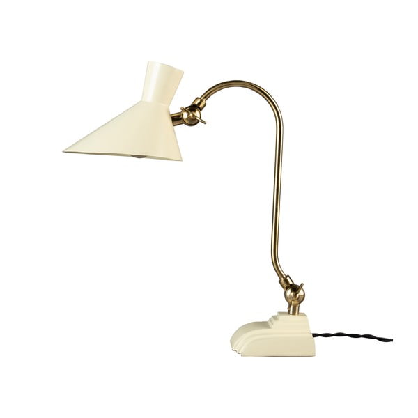 Настолна лампа с метален абажур в кремав и златист цвят (височина 45 cm) Gaia – Dutchbone