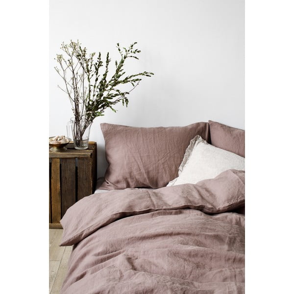 Стара лилава ленена калъфка за възглавница , 70 x 90 cm - Linen Tales-image-2