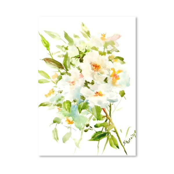 Plakát White Flowers od Suren Nersisyan