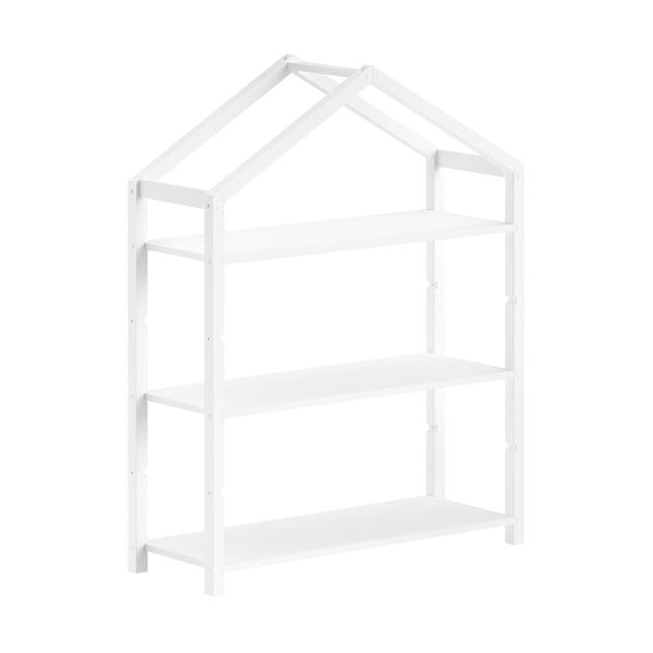 Бяла детска библиотека от масивен бор 111x141x40 cm Dallas – Vipack