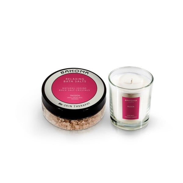Комплект соли за вана и ароматни свещи с екзотични цветя - Bahoma London