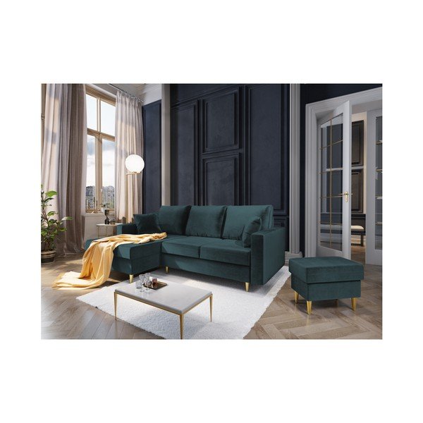 Петролено син пуф Muguet, 60 x 45 cm - Mazzini Sofas-image-3