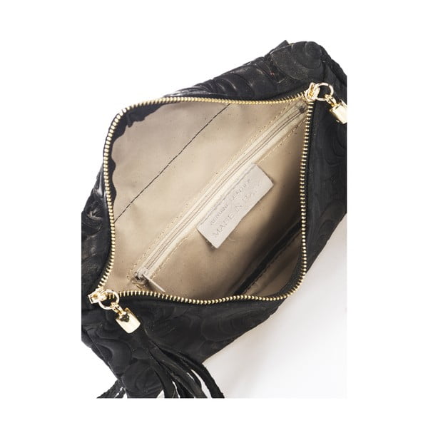 Черен кожен джоб Silvia - Lisa Minardi-image-3