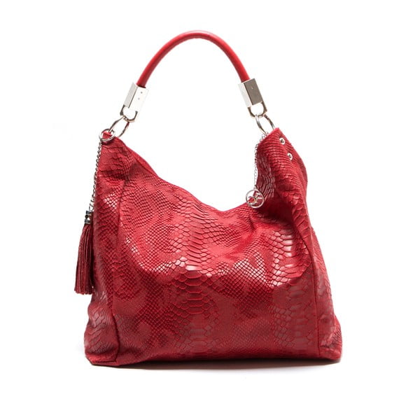 Červená kožená kabelka Isabella Rhea Rosa