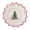 Червено-кремава керамична чиния за сервиране с коледен мотив ø 20 cm Naive – Bloomingville