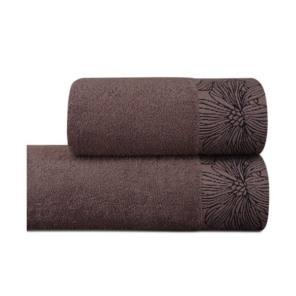 Кафява памучна кърпа от тери 50x100 cm Valencia – My House-image-2