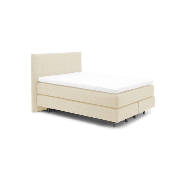 Krémová boxspring postel Vivonita Lando, 200 x 200 cm