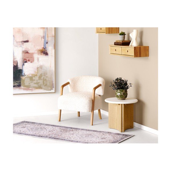 Стенен рафт от масивен дъб в светло естествен цвят 80 cm Luzern – House Nordic-image-2