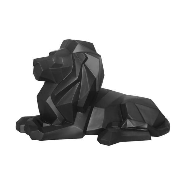 Матова черна статуетка на лъв Origami - PT LIVING