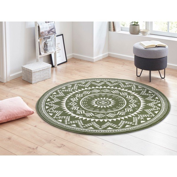 Зелен кръгъл килим ø 140 cm Valencia - Hanse Home-image-1