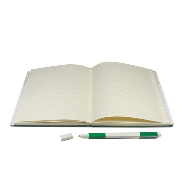 Зелена квадратна тетрадка с гел писалка , 15,9 x 15,9 cm - LEGO®-image-1