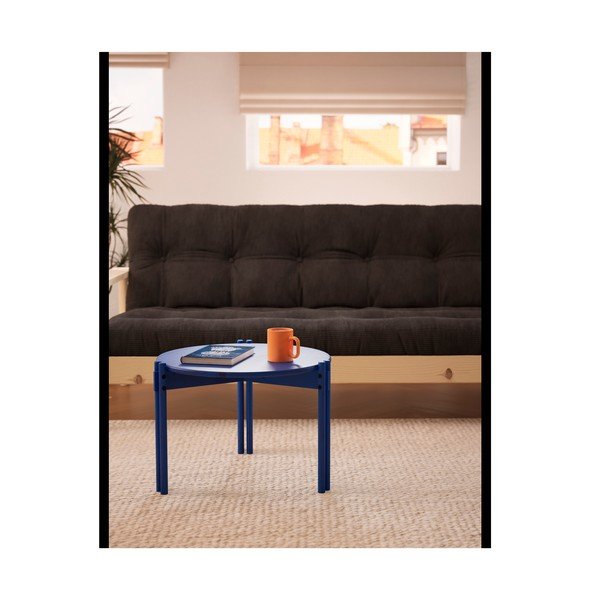 Синя кръгла масичка за кафе от масивен бор ø 80 cm Sticks – Karup Design-image-4