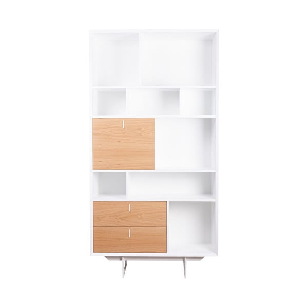 Кафяв и бял шкаф за книги Порто, височина 193 cm - sømcasa