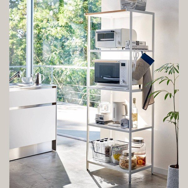 Стоманен стелаж в матово бял цвят 60x170x46,5 cm Tower – YAMAZAKI-image-1