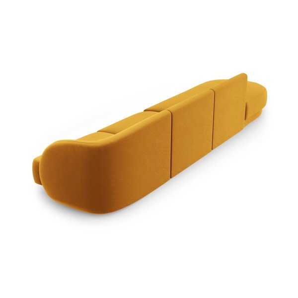 Диван от кадифе в цвят горчица 302 cm Miley - Micadoni Home-image-4