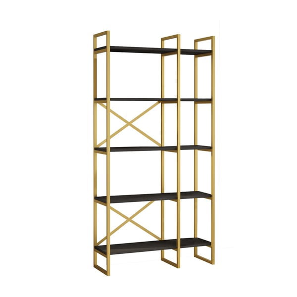 Черен/златен рафт 87,5x175 cm Monica - Kalune Design