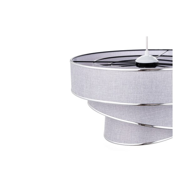 Сиво и сребристо висящо осветително тяло с текстилен абажур ø 40 cm Couper – Opviq lights-image-2