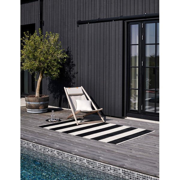 Черно-бяла пътека за открито и закрито 70x300 cm Bob Black Vanilla – Pappelina-image-2