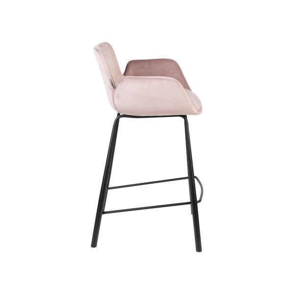 Светлорозови бар столове от кадифе в комплект от 2 броя 91,5 cm Brit - Zuiver-image-3