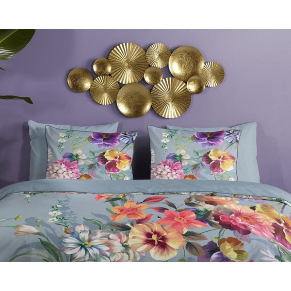 Сиво спално бельо от органичен памук за двойно легло Sunflower, 200 x 220 cm Organic - Descanso-image-2